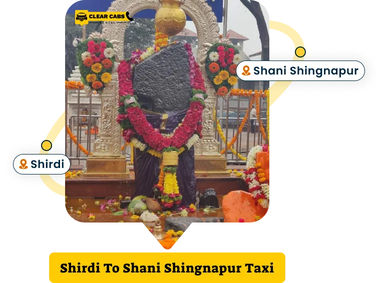 Shani Shingnapur image with clearcabsrental Logo
