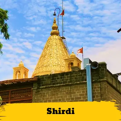 Image shirdi Temple with text overlay 'Shani Shingnapur', indicating it's available in our outstation taxi service package