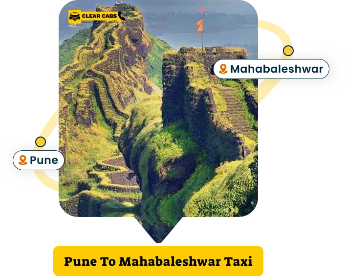 Image of Pune to Mahabaleshwar with added text highlighting taxi service from pune to Mahabaleshwar for client reference