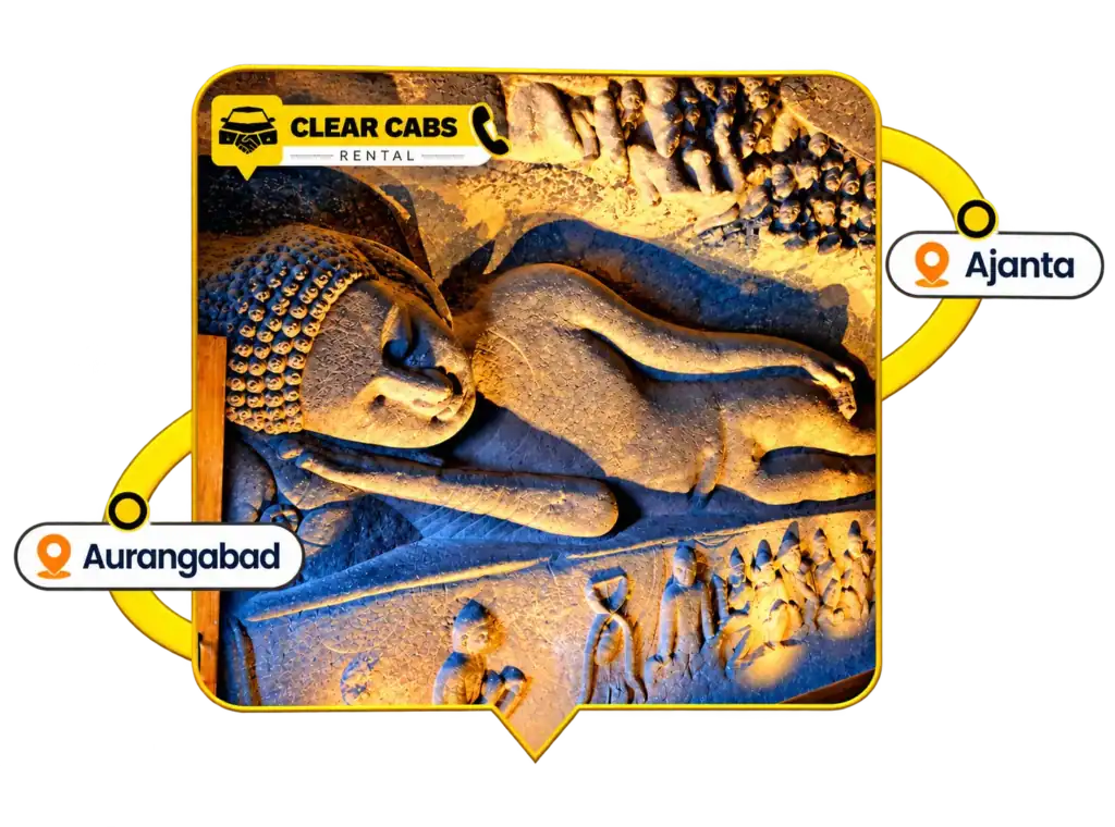 Aurangabad to Ajanta Caves taxi service by Clear Cabs Rental